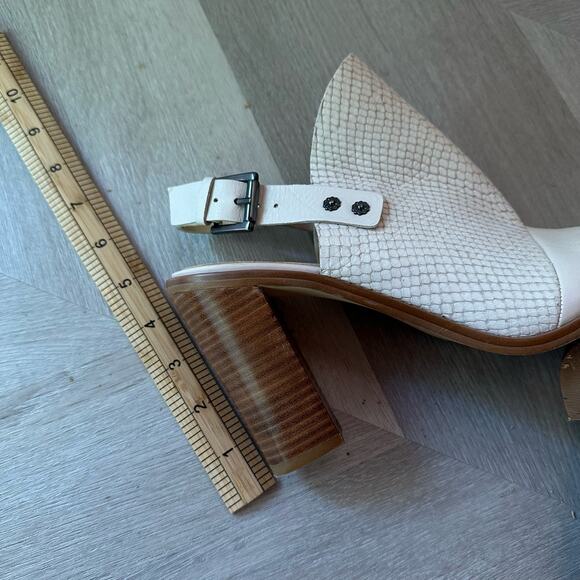 Nine West Pickens Leather Peep Toe Slingback Heels Sandals Shoes 9 Ivory Cream - Picture 10 of 10